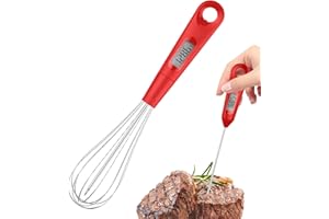Egg Beater Whisk,2 in 1 Precision Heat-Resistant Manual,Kitchen Chocolate Melting Temp Probe Tool | for Baking Dessert Cake C