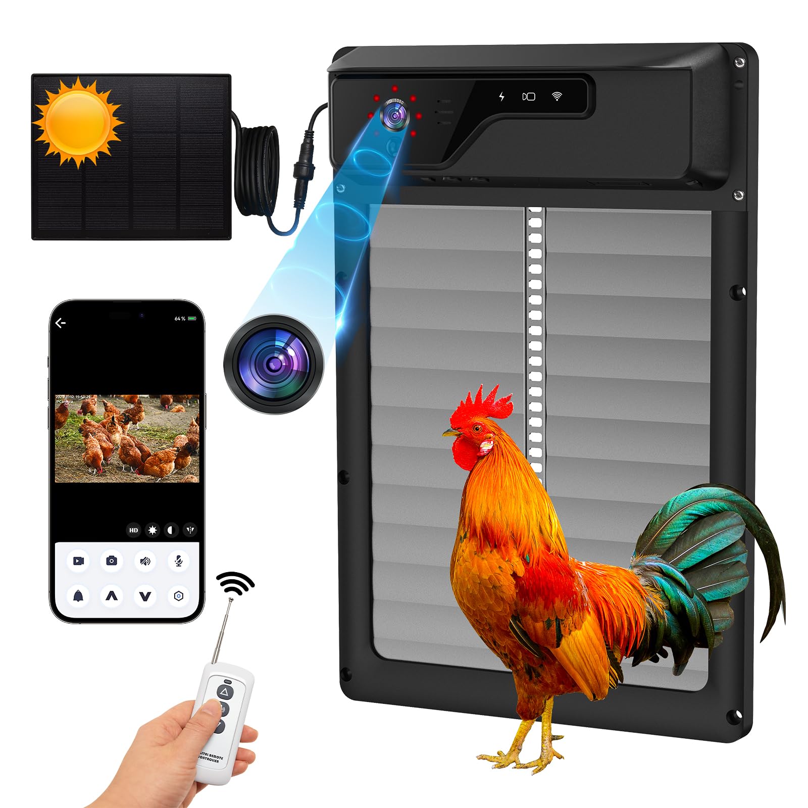 Mua Automatic Chicken Coop Door with HD1080P WiFi Camera，Electric Auto