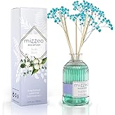 MIZZEO Reed Diffuser Set, Clean Linen 6.76 fl oz Highly Scented Room Diffuser Home Fragrance Essential Oil Reed Flower Diffuser, House Bedroom Office Decor & Gifts