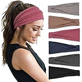 Huachi Headbands for Women Non Slip, Wide Head Bands for Women's Hair for Workout Elastic Hair Band Summer Hair Accessories