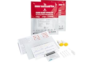 Eldoncard Blood Typing Kit, 2 Test Pack, Know Your Blood Type, Accurate Instant Home Testing, Determine A, O, B, Rhs-D Negative & Positive Groups