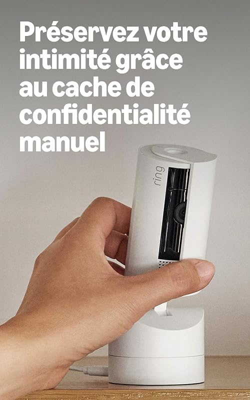 Caméra intérieure orientable Ring (Pan-Tilt Indoor Camera) | Caméra de surveillance des animaux, à prise, orientable à 360° et inclinable à 169° | Essai Ring Protect gratuit 30 jours