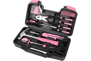 Flexzion 39 Piece Hand Tool Kits with Case - Compact Tool Kit for Handyman, Homeowners DIY - Household Tool Kit for Home with