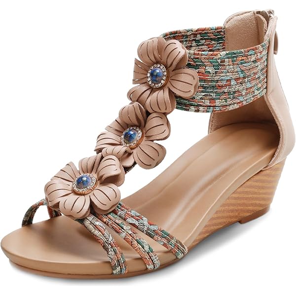 Black Sandals For Women Women's Slide Wedge Sandal Rhinestone Open