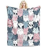 Cat Blanket, Cats Gifts for Girls Women, Cat Gift for Cats Lovers, Birthday Gifts Decor Throw Blanket 50"x60"