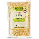 Laxmi Organic Moong Dal, Split Mung Beans, Haricots Mungo Fendus, All Natural (2lbs)