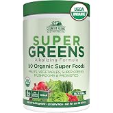 Country Farms Organic Super Greens Powder, 50 Organic Superfoods, Daily Greens Drink Mix with Fruits, Vegetables, Fiber, Prob