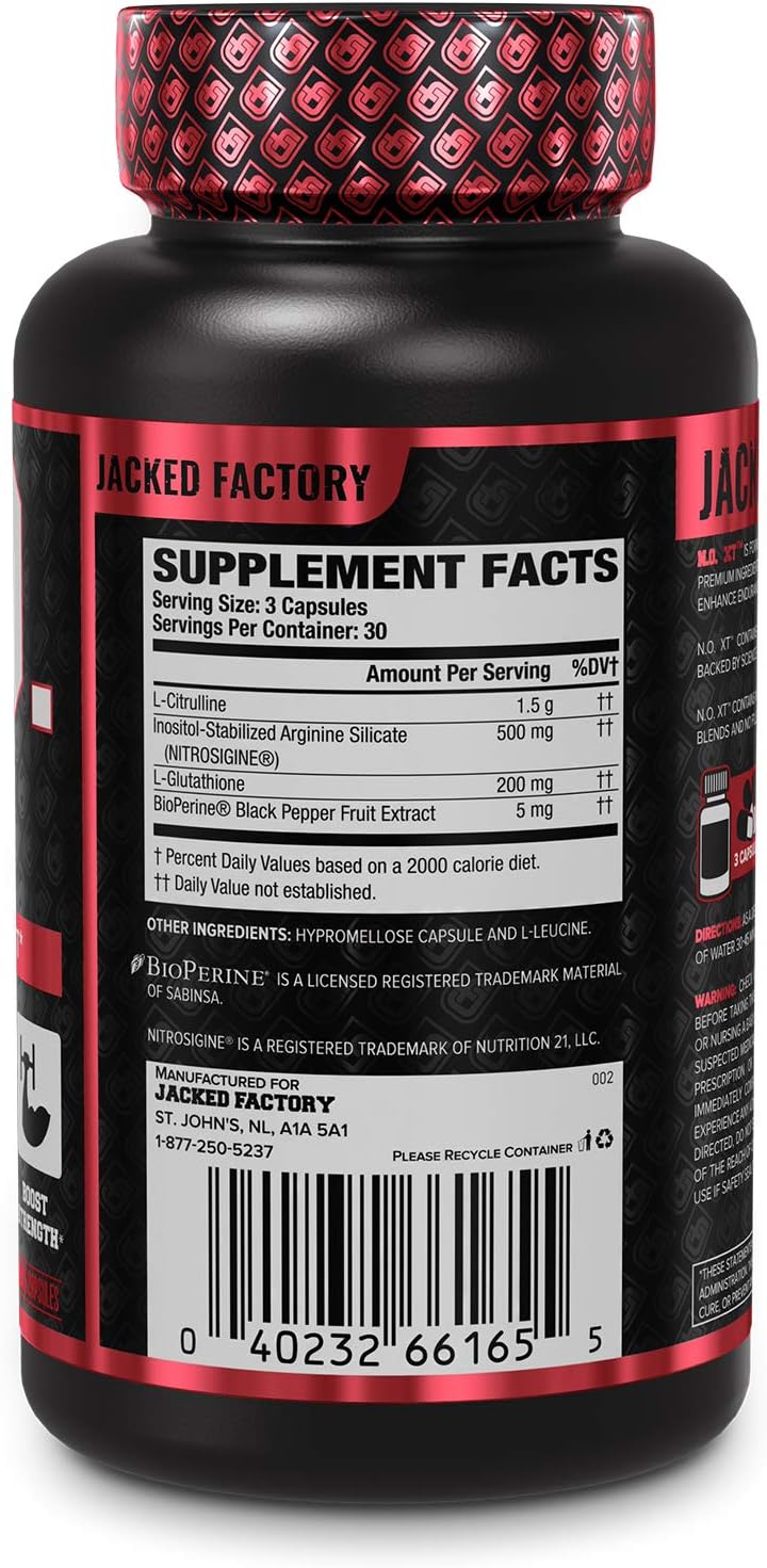 N.O. XT Nitric Oxide Supplement With Nitrosigine L Arginine & L Citrulline for Muscle Growth, Pumps, Vascularity, & Energy - Extra Strength Pre Workout N.O. Booster & Muscle Builder - 90 Veggie Pills: Health & Personal Care