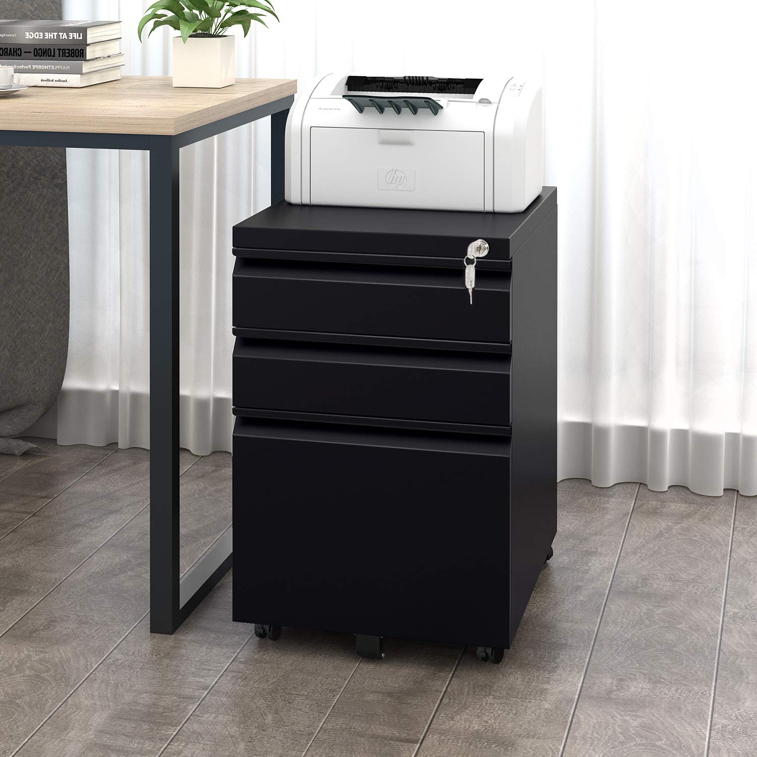 DEVAISE-3-Drawer-Mobile-File-Cabinet-with-Lock-Metal-Filing-Cabinet-LegalLetter-Size-Fully-Assembled-Except-Wheels