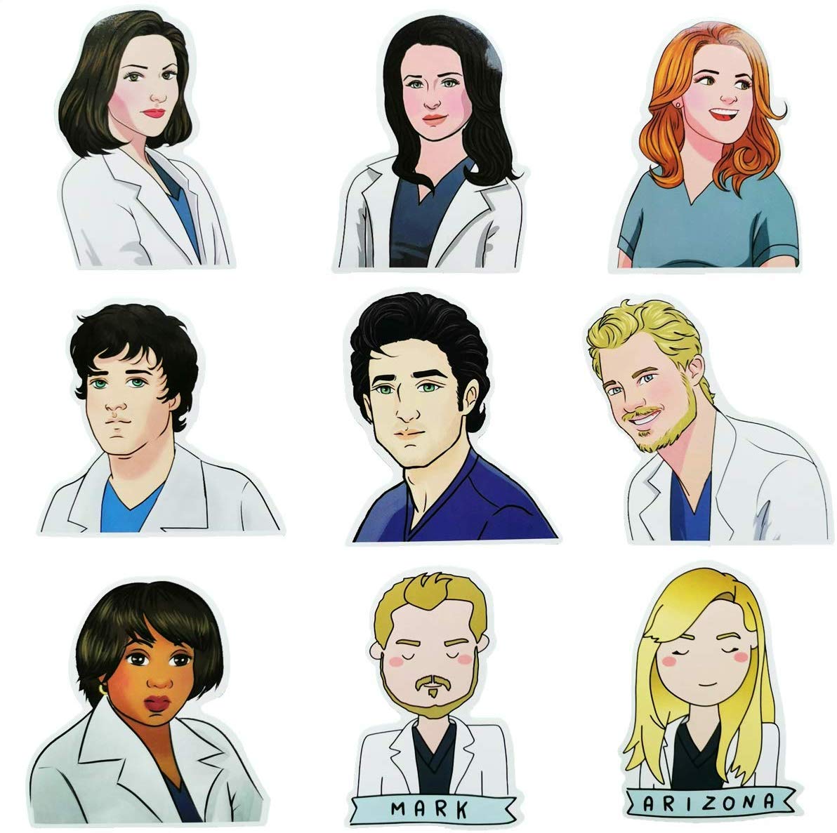 50pcs Grey\'s Anatomy TV Show Fans Stickers-Funny Waterproof Vinyl Stickers for Laptops, Hydro Flasks,Water Bottles,Computers,Phone,Skateboard
