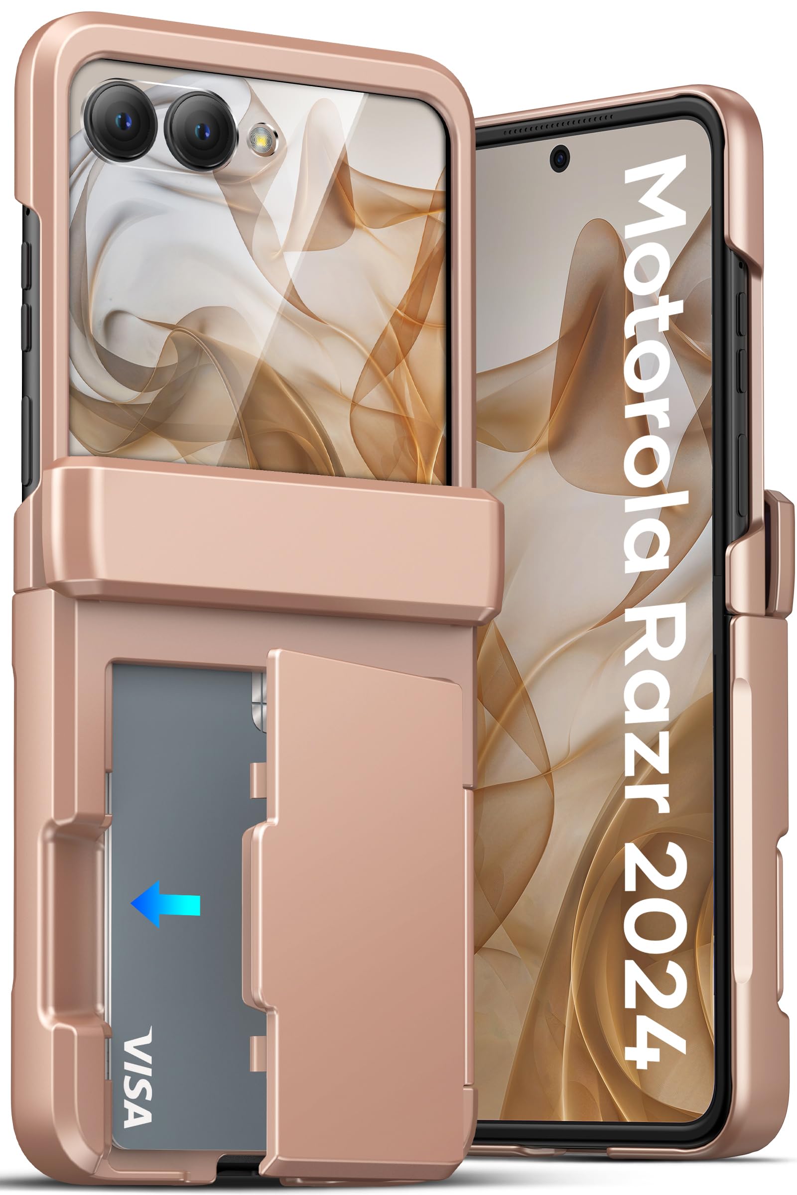 ATATOO for Motorola Razr 2024 Case with Card Holder