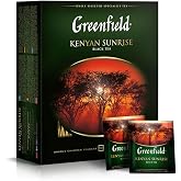 Greenfield Kenyan Sunrise Black Tea - 100 Individually Wrapped Tea Bags - Bold and Rich Kenyan Black Tea from Kericho Highlands - Single Origin Afternoon and Breakfast Tea - 7.05 oz