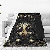 Moon Sun Mystic Tree Throw Blanket Soft Cozy Plush Warm Fleece Blanket for Sofa Couch Bed 80"X60"