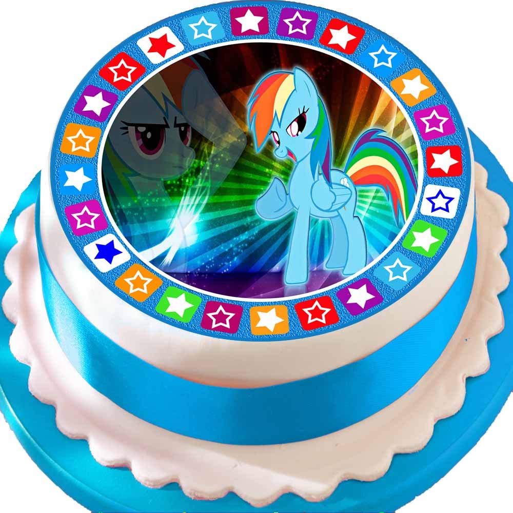 Precut Edible Icing Large Cake Topper 7 5 Inch Round My Little
