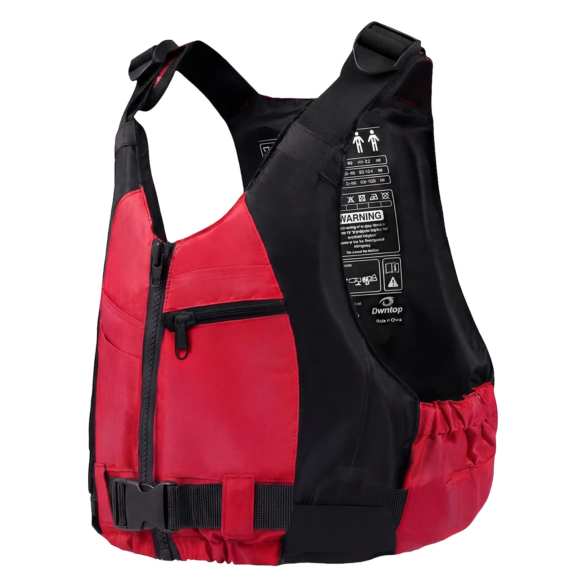 Owntop Buoyancy Aids Adults, Adjustable Buoyancy Jacket Unisex, Swim Vest with Pockets and Crotch Strap for Paddleboarding Kayaking Fishing Watersports - Red XS/S