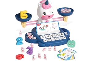 HOPEEYE Unicorns Kindergarten Preschool Learning Activities Math Counting Matching Letter Toys - Toddler Educational Toys for 3 4 5 6 7 Year Olds Girls Birthday Gift Games for Kids Ages 5-7 3-5