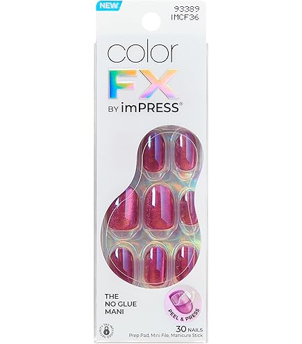 Amazon.com: Kiss Impress No Glue Mani Press On Nails, ColorFX
