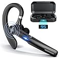 JOYHOOSH Bluetooth Earpiece with MIC, Trucker Headset 50Hrs with Charging Case, in-Ear Headphones Wireless Earphones for Business,Office and Driving