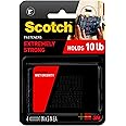 Scotch RF6731 Interlocking Fasteners 1 in x 3 in, Strips, 1"x3", Black, 2 Count