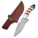 Damascus Knives for Hunting Skinning - Fixed Blade