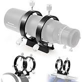 Astromania Adjustable Guide Scope Ring Set with Plate 69 mm Inside Diameter | With Telescope Dovetail Mount Plate, For Telescope Tube Diameter or Finder Scope 43 to 68mm, Aluminum Telescope Accessories