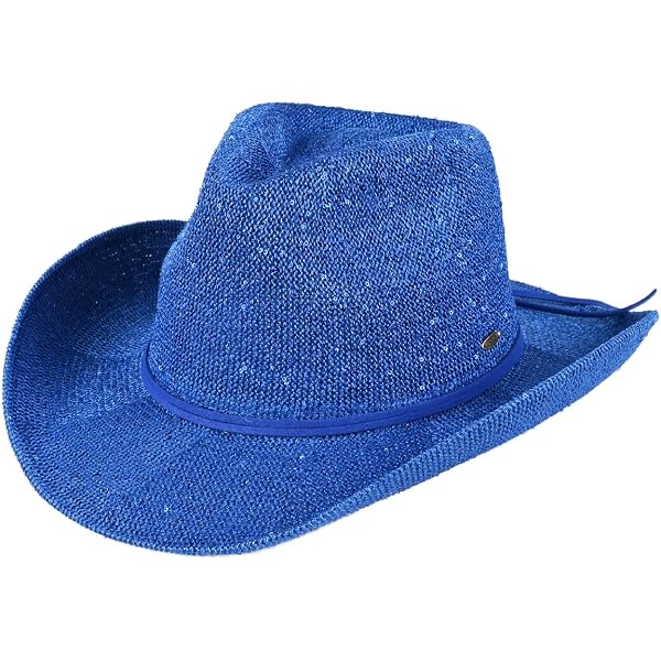 C.C Sparkly Sequin Cowboy Hat with Suede String Trim, Purple  display picture 3
