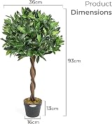 Christow Artificial Bay Tree in Pot 3ft 4ft Twin Pack Indoor Outdoor view 8