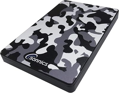 Sonnics 500GB Grey Camo External Portable HDD USB 3.1 Type C for PC Mac PS4 XBOX