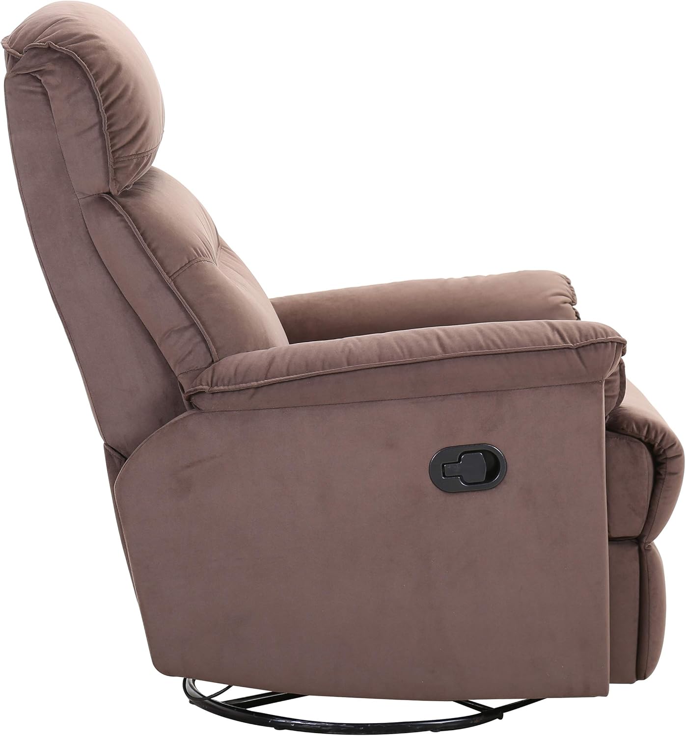  Brand – Ravenna Home Pull Recliner with 360 Rotating Swivel Glider, Living Room Chair, 39.4"W, Brown: Furniture & Decor