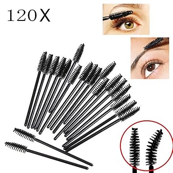 JZK 120 Einweg Wimpernbürsten Set Wimpernkamm Wimperntusche Pinsel Augenbrauen Mascara Bürste für Makeup
