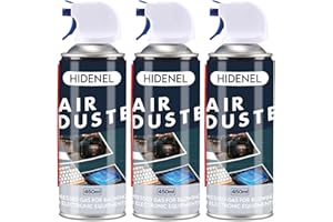HIDENEL Compressed Air Duster Cleaning - Disposable Canned air Duster Cleaner Caned Air Duster - for Computers Electronics Keyboard Cleaning - 3 Cans (A)