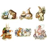 FLONZ Waterslide Decals - 4 Pack, 2.5x3.5 Inch Vintage Cat Design For DIY Crafts