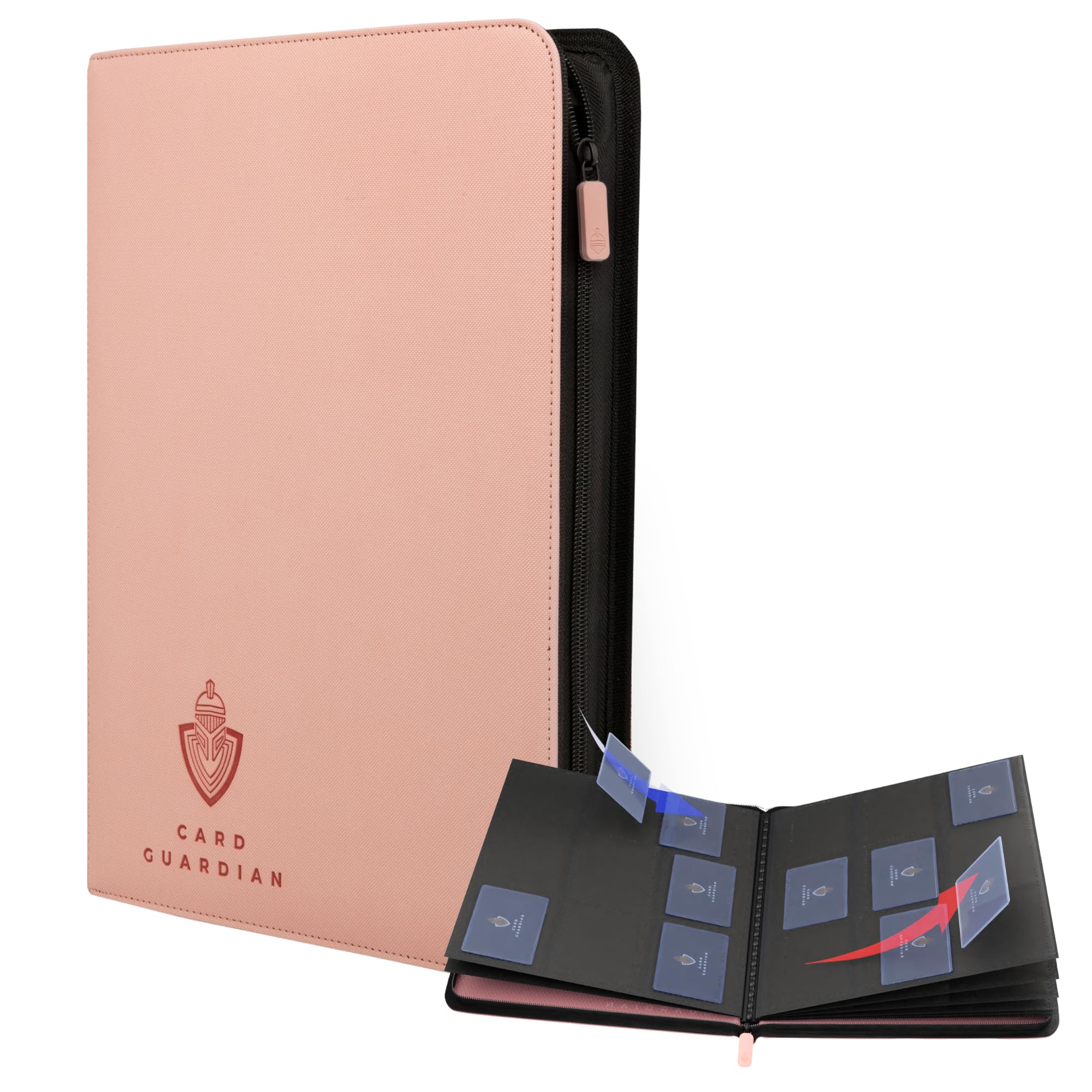 Card Guardian 9 Pocket Card Binder with Zipper – Holds 360 Cards, Side Loading Trading Card Binder for TCG & Football, Premium Card Collection (Pink) — image 1