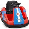 ELEMARA Bumper Cars for Kids with Big Wheels, 2.2 Mph, 12v Electric Ride On Toys with Remote Control, 360 Degree-Spin Bumper 