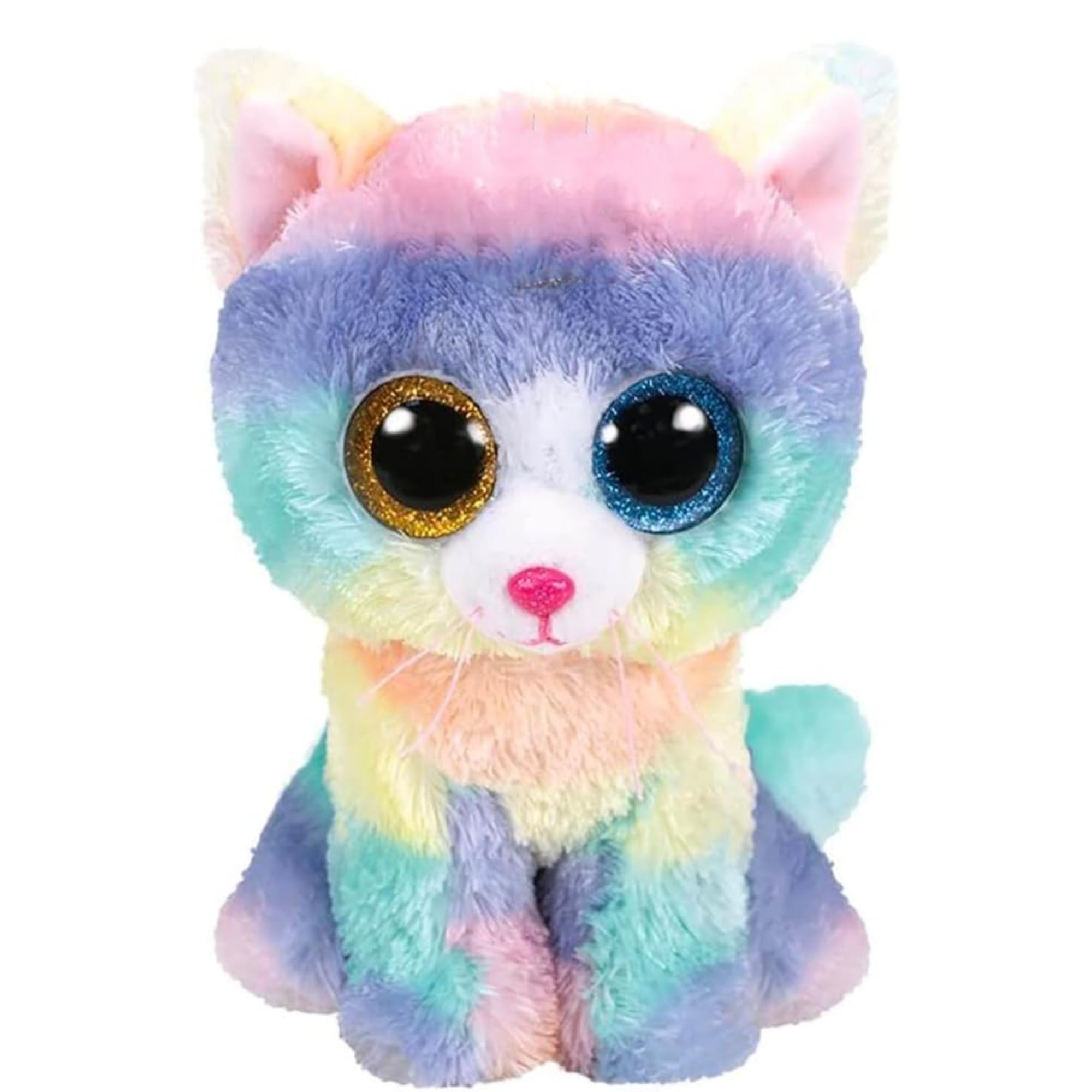 TY Heather the Cat 36250 Beanie Baby Soft Toy Multicoloured, 15cm