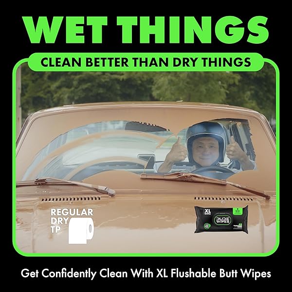DUDE WIPES – FLUSHABLE WIPES – 6 PACK, 288 WIPES – HERBAL RELIEF EXTRA-LARGE WET WIPES – WITCH HAZEL & GERANIUM ESSENTIAL OILS – SEPTIC AND SEWER SAFE BUTT WIPES FOR ADULTS
