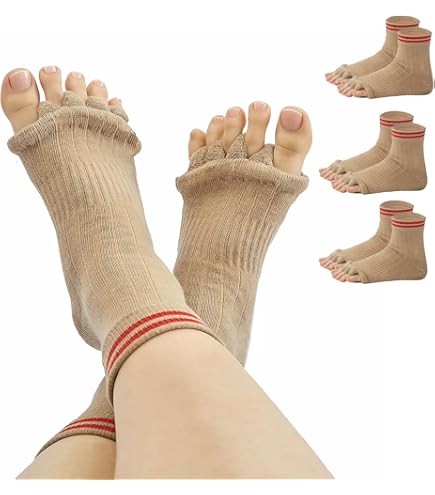 Gel-Lined Toe Compression Socks (1 Pair) Moisturizes Toes Separator Spacer Stretcher Therapeutic Dry Forefoot Feet Hard Cracked Skin (White, Medium) : Therapeutic Gel Socks - View #13