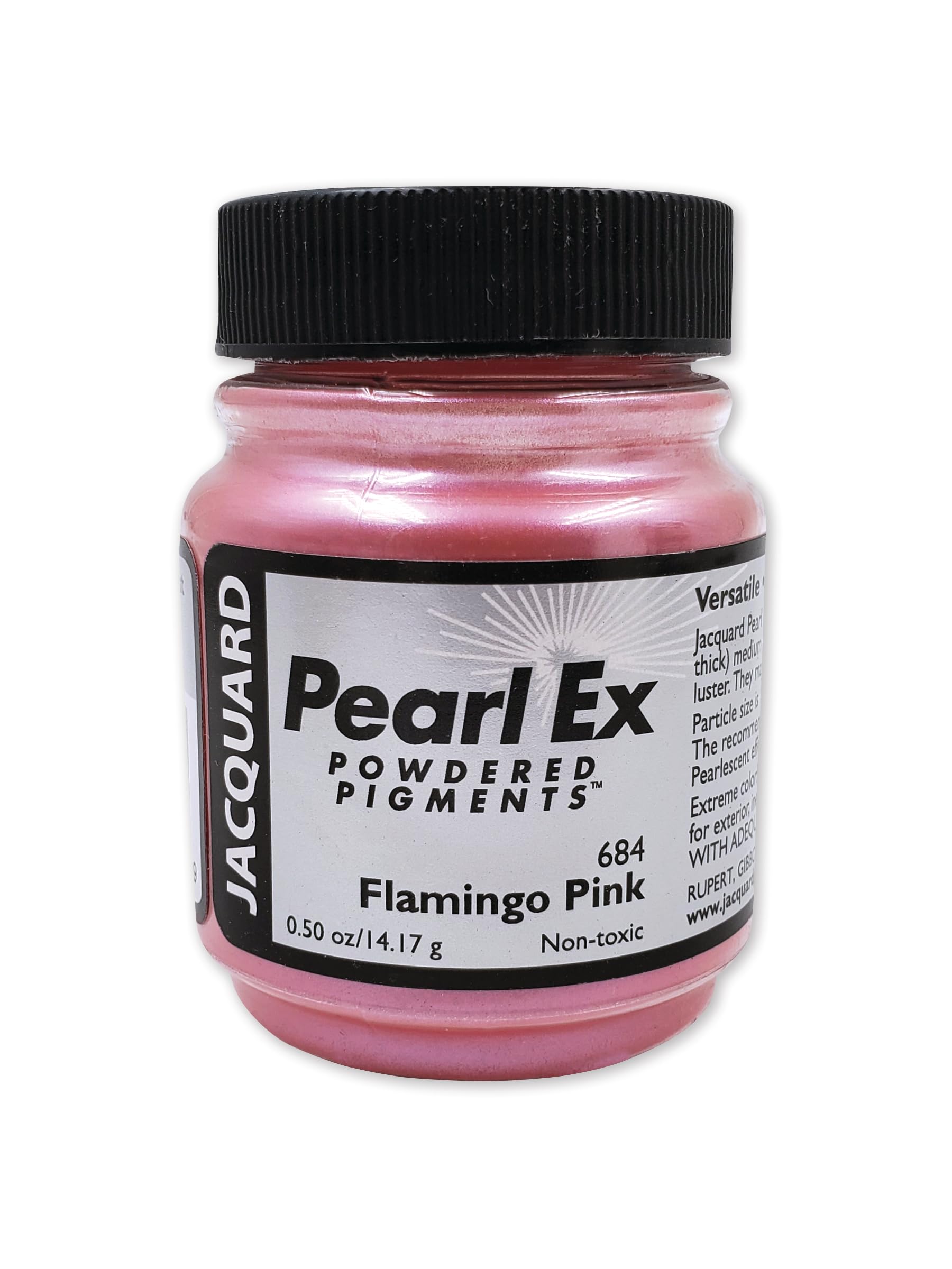 Jacquard Pearl Ex Powdered Pigment, Flamingo Pink Mica Colourant for Epoxy Resin Projects, Vibrant Shimmer for Polymer Clay Crafts, Metallic Lustre Art Supplies, 14.17g (0.5oz) — image 1