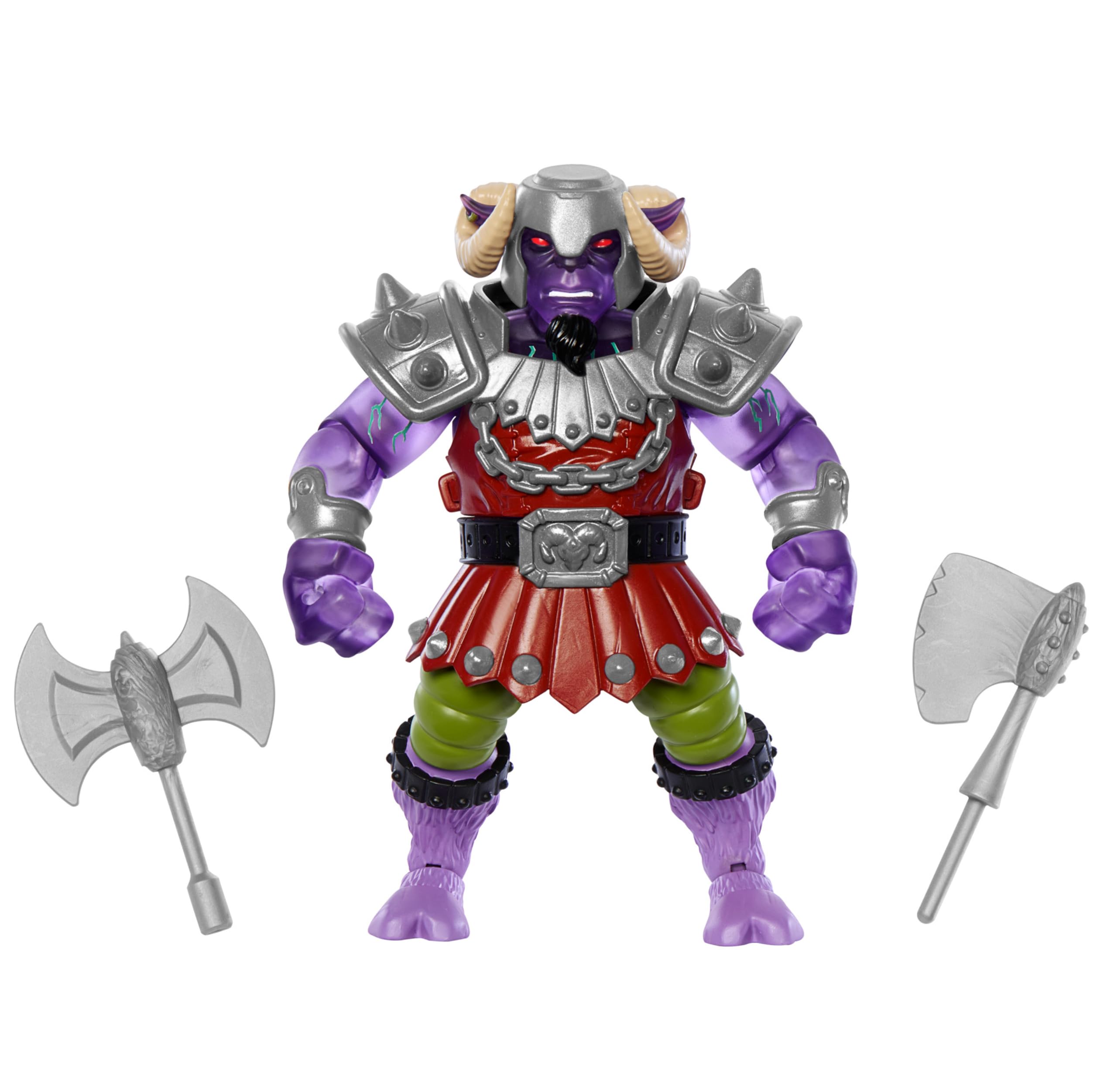 Masters of the Universe Origins Turtles of Grayskull Ram Man Action Figure Toy, 16 Articulations, TMNT & MOTU Crossover with Accessories, HTH09