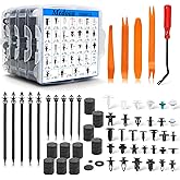 Medoon Car Retainer Clips 1115PCS 32 Most Popular Sizes Fasteners Automotive Plastic Clips with 10 Cable Ties 1 Clip Remover 