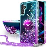 Silverback for Samsung Galaxy S25 Case with Ring, Women Girls Bling Holographic Sparkle Glitter Cute Cover,Diamond Ring Protective Phone Case for Galaxy S25 - Purple