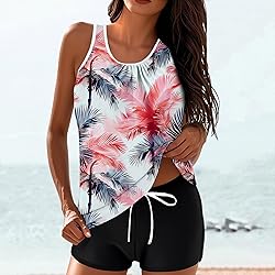 Tankini Swimsuits for Women Tummy Control Blouson