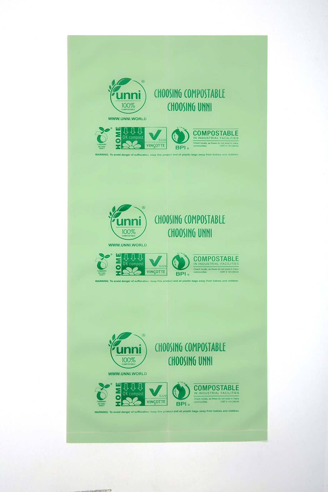 UNNI ASTM D6400 100 Compostable Bags, 2.6 Gallon,100 Count,Extra Thick