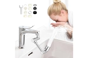 MSAFF 1440° Swivel Faucet Extender for Kitchen Bathroom Sink, Multifunctional Sprayer, 2 Modes Splash, Filter, Rotatable Angle Swivel Faucet Attachment