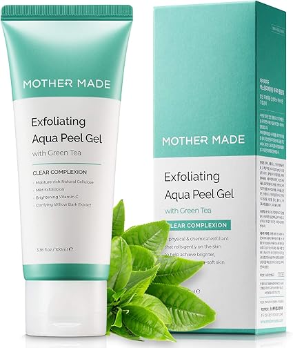 Amazon Com Mother Made Exfoliating Aqua Peeling Gel Exfoliator For Face With Green Tea 3 38 Fl Oz A Mild Peel Solution For Dead Skin Removal Deep Cleansing Vegan Cruelty Free Natural