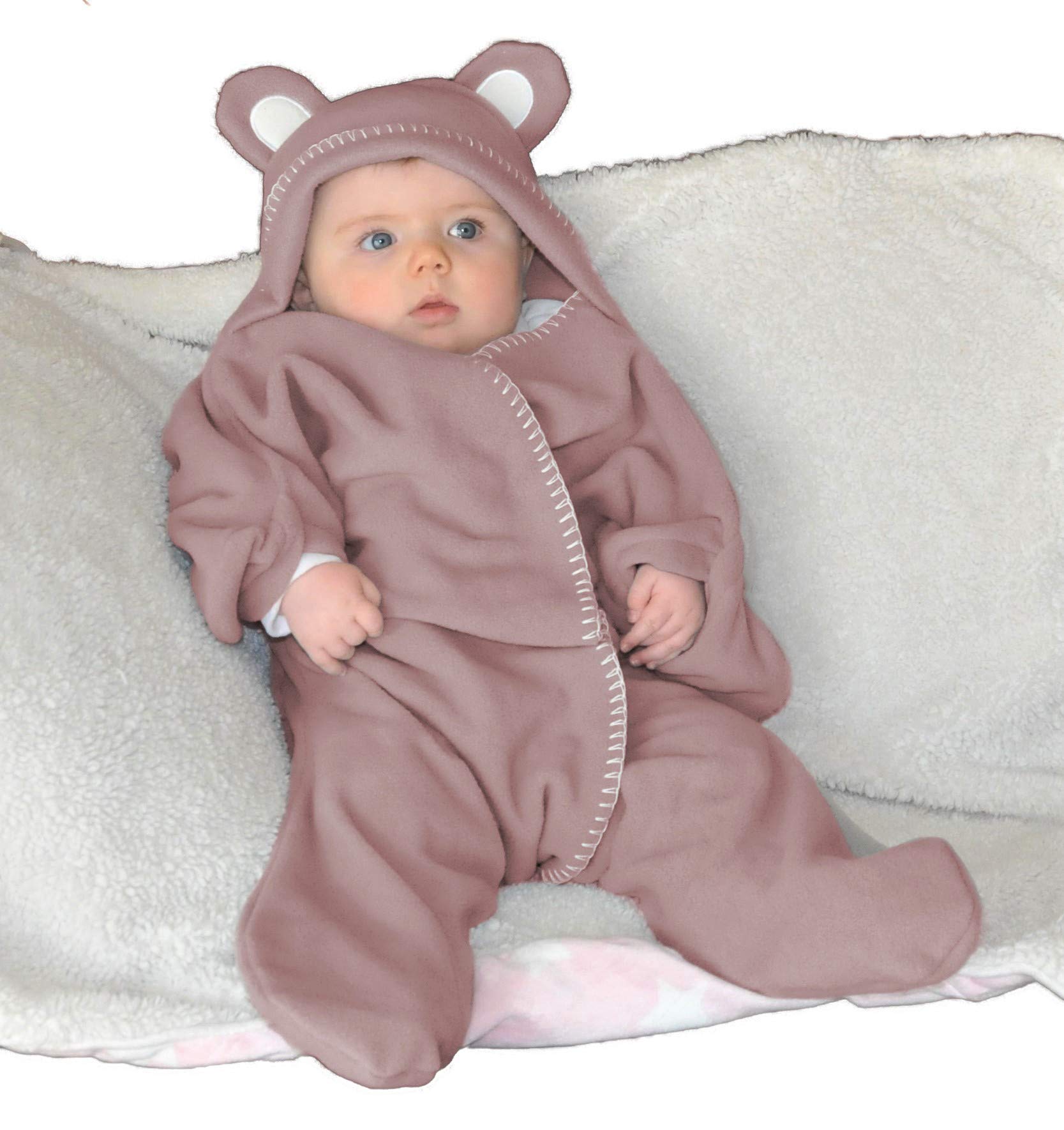 SNUGGLES Baby Wrap blanket in Gift Box by BABY BLISS Star Wrap Fleece for Newborns Infants and Toddlers 2 – 12 Month’s Boy Girl Super Soft Great for Travel Strollers and Car Seats (Blush)