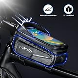 Faireach Bike Handlebar Bag with Phone Holder, Waterproof Front Frame Pouch view 2