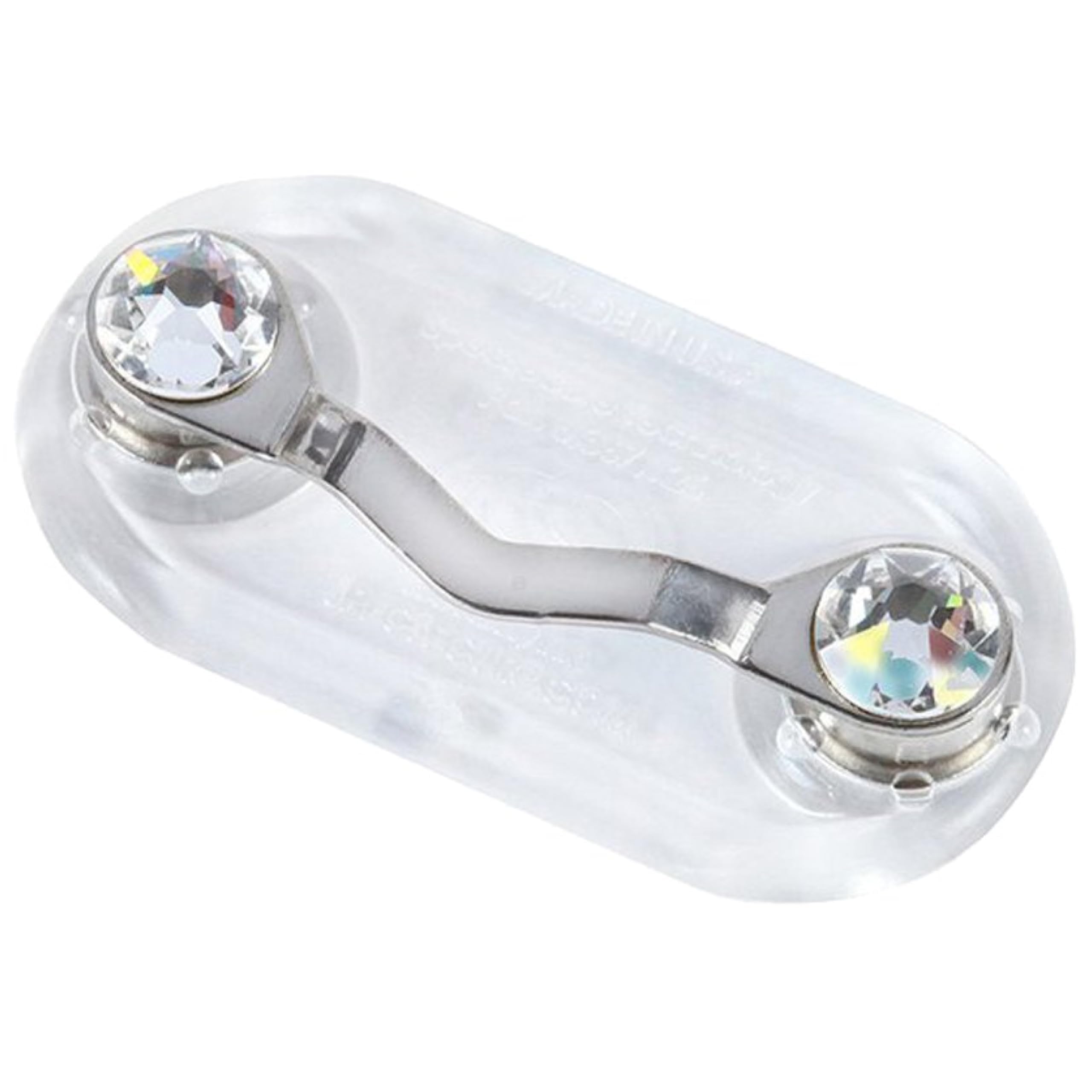 Readerest Magnetic Eyeglass Holder, Eyewear Accessory, Clip for Sunglasses, Safety Glasses, Glasses Holders for Women, USA Made (Stainless Steel + Crystals)