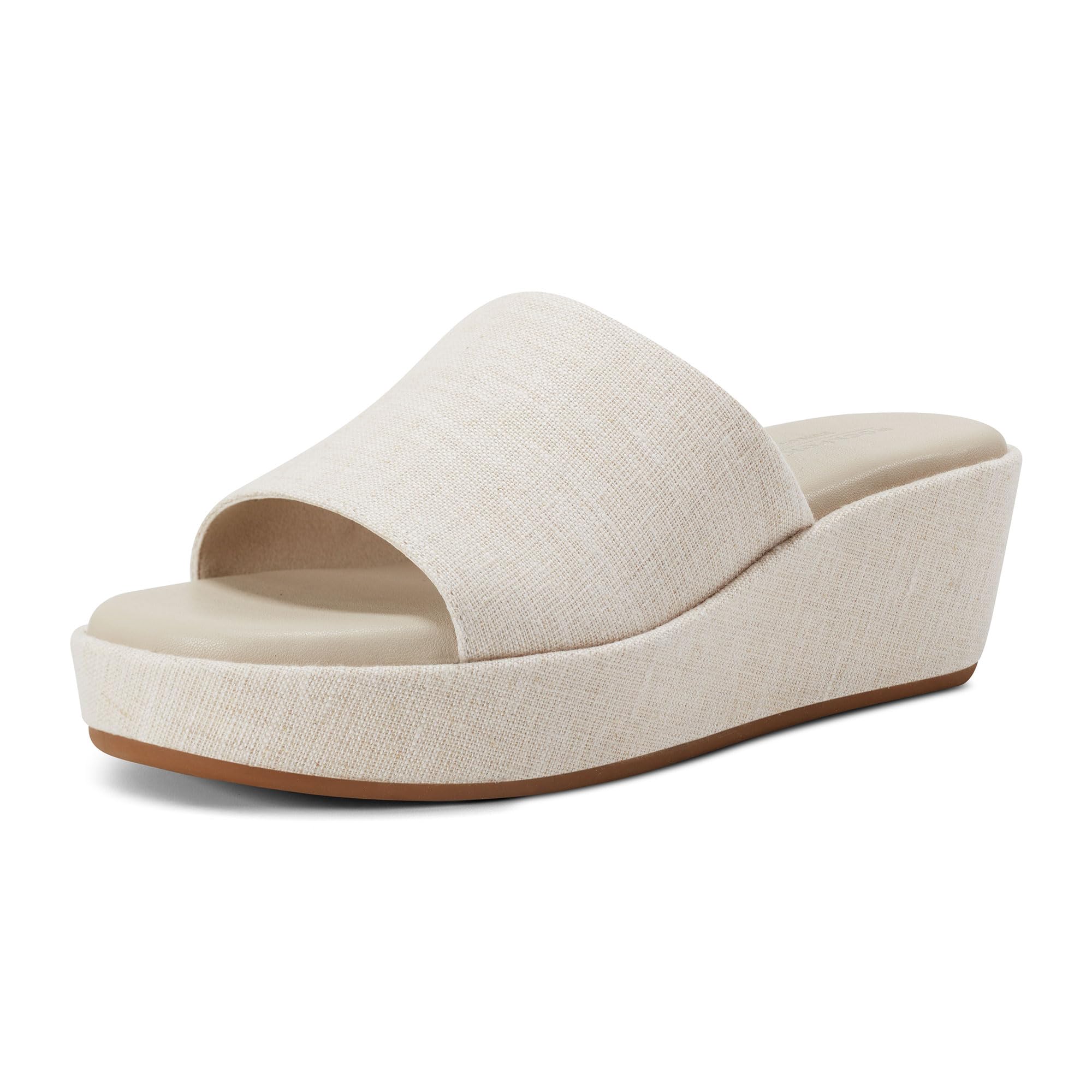 Rockport Women’s Aubriella Slide Sandal, Sand Linen, 10