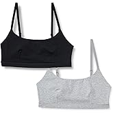 Amazon Essentials Women's Cotton Jersey Pull on Scoop Bralette, Pack of 2